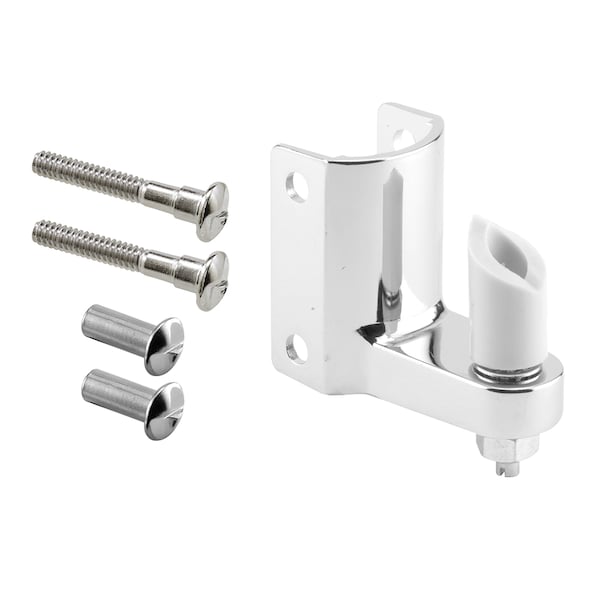 Post Mounted Gravity Pivot Hinge, 1-1/4 in., Zamak Construction, Chrome Finish Single Pack